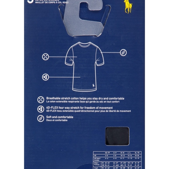 NWT M Polo Ralph Lauren Boys' 3-Pack Classic Fit Crew Tee - Picture 4 of 4